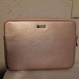 Kate Spade Rose Gold Padded Laptop Tablet Case W Gold Zipper